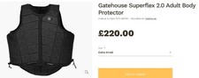 XS ADULT- TEENAGER Racesafe Style. 2018..Gatehouse Superflex 2.0 Body Protector