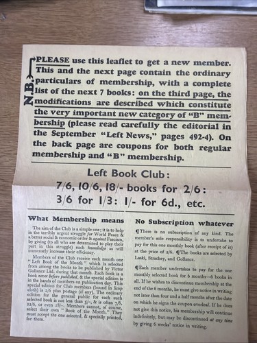 Left book club - club, flyers