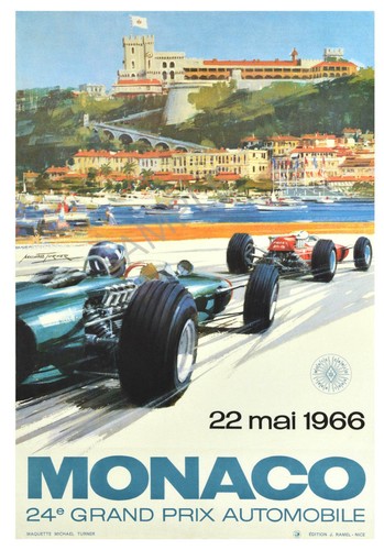 Vintage poster monaco - poster, grand