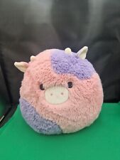 Squishmallow 12” Fuzz-Mallow Fuzz-A-Mallow PATTY THE COW Pink & Purple Cow