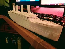 Rms Titanic 3d Printed In White In Pieces And Needs To Be Assembled 2.5ft long 