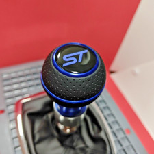 BLUE LEATHER SPORT SHIFT GEAR KNOB for FOCUS MK3 MK4 FIESTA MK7 MK8 RS ST KUGA R