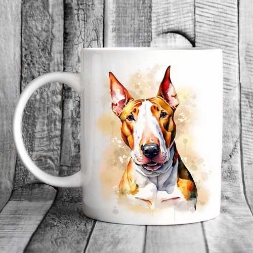 Pet dog mug watercolour bull - pet, mug,
