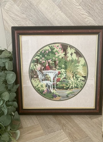 Vtg needle work tapestry - work, in