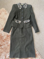 Tara Starlet brown leopard print 1950s style pinup skirt suit