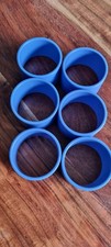 Six Vintage 1930s blue Bakelite Napkin Rings