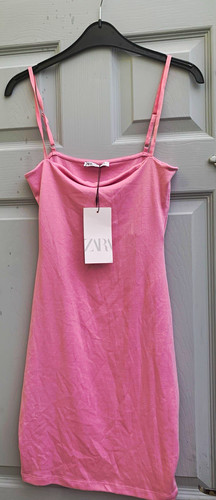 Zara pink slip dress - pink, cowl