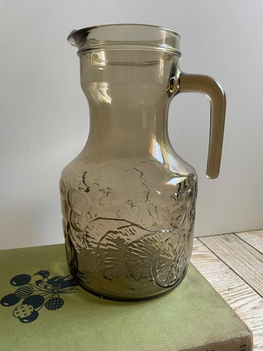 Vintage smoked glass jug - vintage,