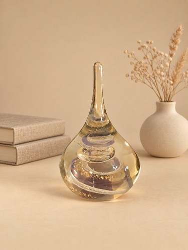 Clear art glass paperweight - clear,