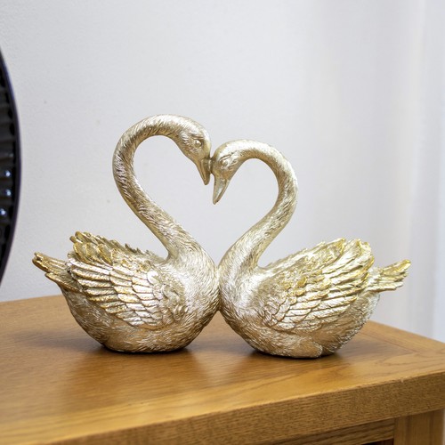 Champagne gold love swans - champagne,