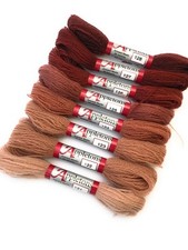 Terracotta 121-128 8pcs Set of Appletons Crewel 2ply embroidery Wool Yarn Skeins