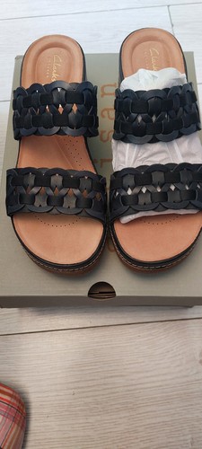 Ladies clarks black sandals - ladies,