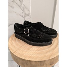 NWOT T.U.K. Black Suede Monk