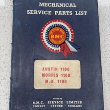 Mechanical Service Parts List