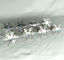 8 x Christmas Snowflake Napkin Rings Holders Stainless Steel Metal Xmas Dinner