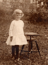 RPPC Young Girl Stands Beside