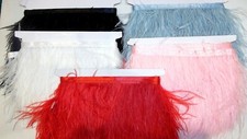 Real Ostrich Feather Trim 6-8cm Drop Hat Millinery 0.5 or 1 metre length