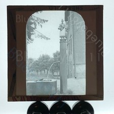 Village well pump magic lantern