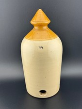 Unusual Stoneware Antique Crock Pot No Base Marked 1 Pint Bird Feeder / Cooler