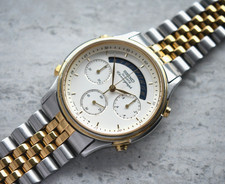 May 1987 Vintage Seiko Two Tone Chronograph Men's 38mm Quartz Watch