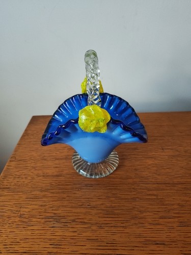 Blue murano ruffled edge - blue,