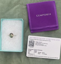 Gemporia Green Andesine Sterling Silver Ring Size N-O