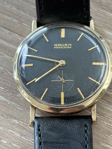 Vintage gruen black dial 1950s - vintage,