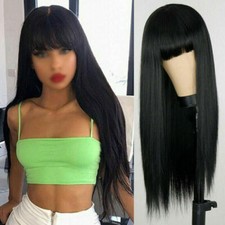 Women Black 70cm Long Straight