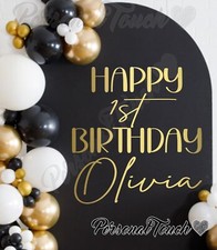 LARGE Personalised Birthday VINYL DECAL for BALLOON BACK DROP SAIL BOARD SIGN