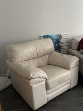 White Leather Sofas 2 matching love seats available great condition
