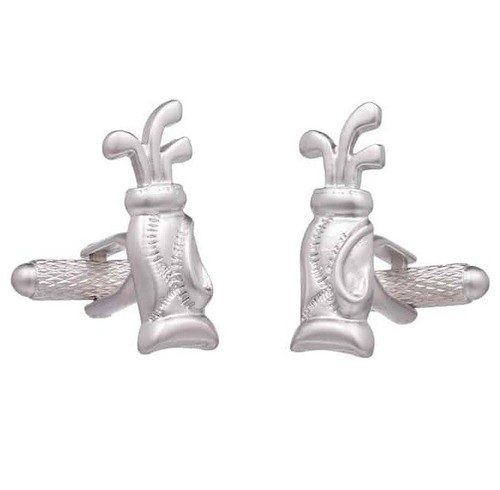 Golf bag cufflinks - golf, onyx