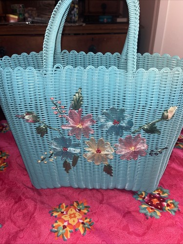1960s blue woven - woven, plastic