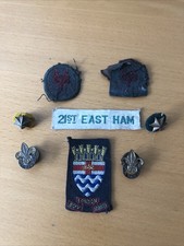 Job Lot of Vintage Boy Scout/Old Scout Badges & Patches London, 21st East Ham