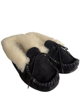 LADIES NAVY SUEDE MOCCASIN