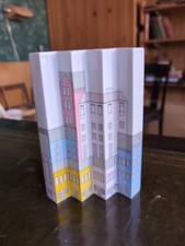 Vintage 1980s Thomas of Germany geometric cityscape skyline porcelain vase