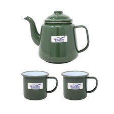 3pc Steel Teapot Set Green