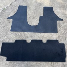 VW Front Rubber Floor Mat & rear lux runner for Transporter T6- Black