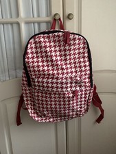 FREDERIK ANDERSON COPENHAGEN RED/WHITE DOG TOOTH CHECK LARGE UNISEX BACKPACK