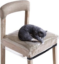 2 Pack Clear Plastic Dining Chair Covers, Reusable W22*D17*H4 inch, Clear-2 