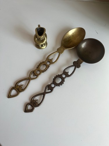 Job lot brass spoons - job, and