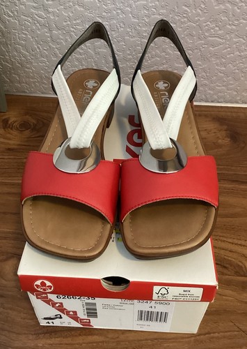 Rieker red combination sandal - rieker,