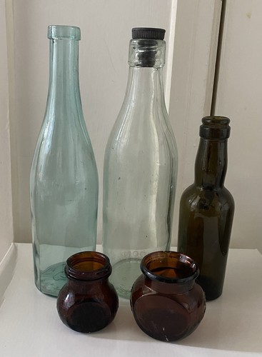 Vintage glass bottles - glass,
