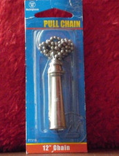 VINTAGE PULL CHAIN 12" LAMP FAN BN SILVER TONE ART DECO BELL METAL REPLACEMENT