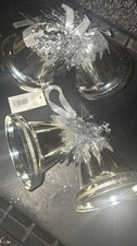 Silver Christmas Bell Decorations Xmas Tree Hanging