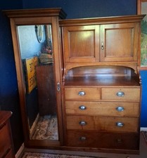 Antique Gentlemans Dressing Room Wardrobe Ex Adelphi Hotel Liverpool