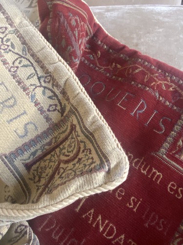 Red beige script - &,