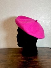Neon Pink Wool FLAT CAP HAT BERET K11