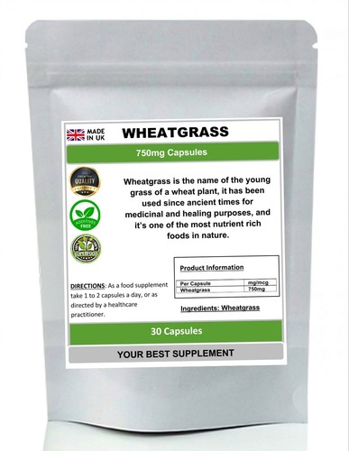 Wheatgrass capsules 750mg 100 - capsules,