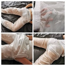 TRACKIES IN TRANSLUCENT WHITE RIPSTOP NYLON (XS > 2XL)