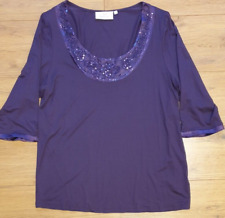 Ann Harvey Purple top, 3/4 sleeves, sz 16